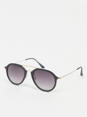 Aj Morgan Aviator Sunglasses In Black And Gold