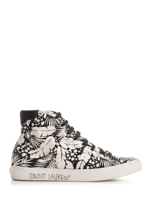 Saint Laurent Palm Printed High-top Sneakers