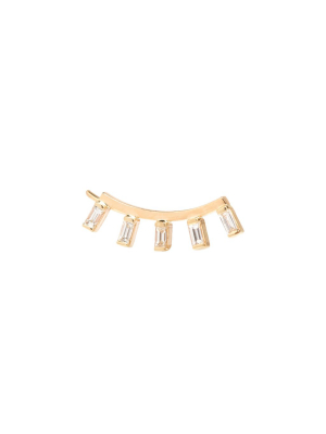 14k Baguette Diamond Ear Shield