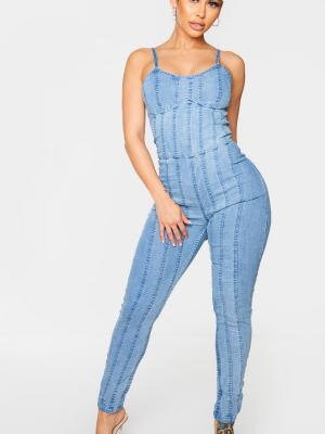 Shape Vintage Denim Seam Detail Underbust Jumpsuit