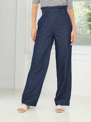 Women's High-rise Wide Leg Pants - Who What Wear™ Blue