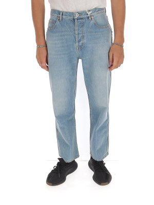 Valentino Faded Straight-leg Jeans