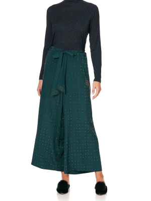 Lounge Trouser With Tie Waist Luxe Emerald