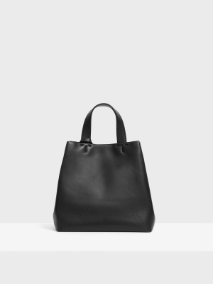 Small Simple Tote In Leather