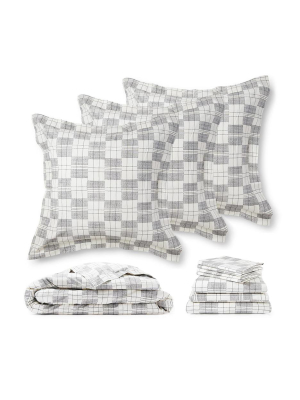 Charcoal Plaid Mossi - Bedding Bundle