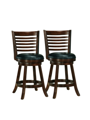 Set Of 2 Counter And Barstools Dark Cappuccino Black - Corliving