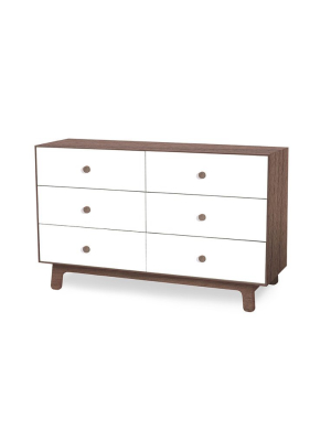 6 Drawer Dresser - Sparrow - White/walnut