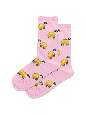 Women's Taco Terrier Crew Socks