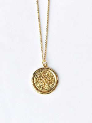 Sanctuary Project Round Rosette Medallion Coin Necklace Gold