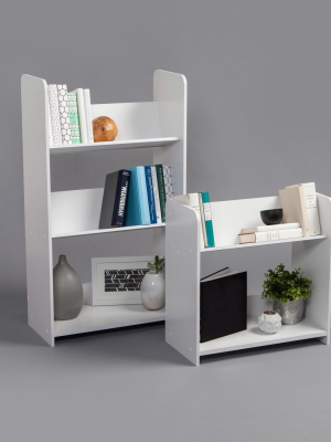 Iris 2 Tier Tilted Storage Shelf White