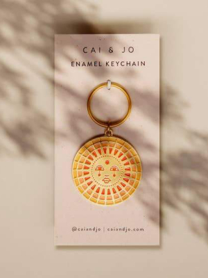 Sun Enamel Keychain