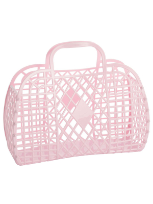 Retro Basket- Large Pink