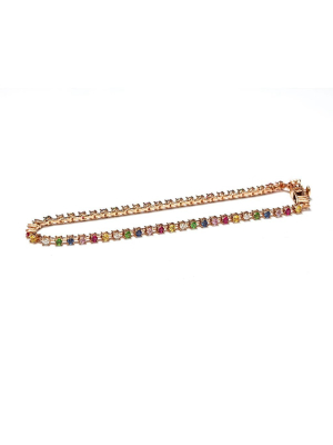 Zofia Day Rainbow Cube Tennis Bracelet