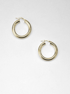 Gerald Tube Hoops / 40mm / 14k Yellow Gold