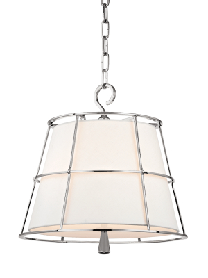 Hudson Valley Lighting Savona 2-bulb Pendant - Polished Nickel & Cream