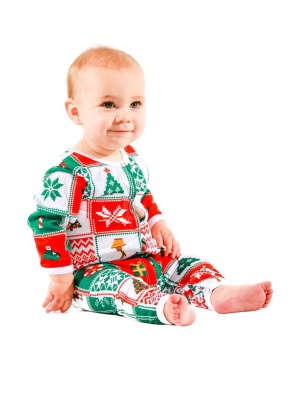 Wipe Me Twice | Naughty Or Nice Patchwork Baby Christmas Outfit