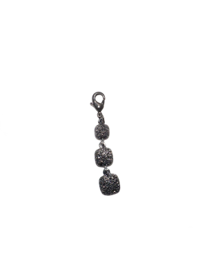 Tri-square Pave Drop Clasp Charm