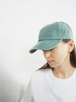 Washed Cotton 6-panel Cap Green