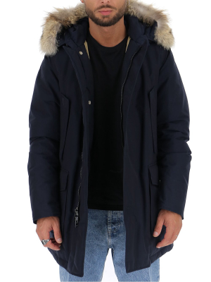 Woolrich Hooded Fur Trimmed Coat