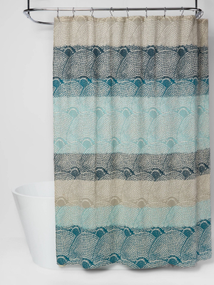 Dot Scallop Shower Curtain Cool - Threshold™