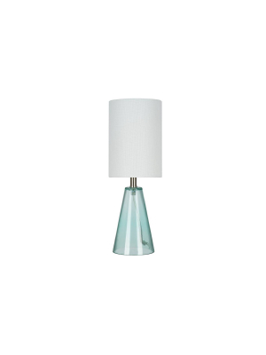 14" Glass Accent Lamp (includes Led Light Bulb) Teal - Cresswell Lighting