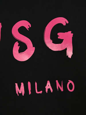 Msgm Logo Print Hoodie