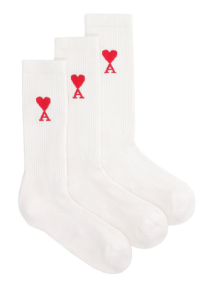 Ami Ami De Coeur Three-pack Socks