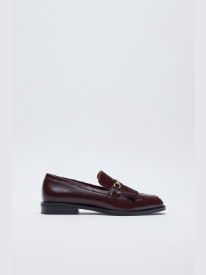 Low Heel Fringed Loafers