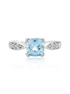 Effy Aquarius 14k White Gold Aquamarine And Diamond Ring, 1.35 Tcw