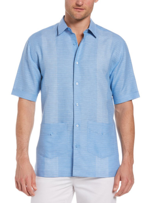 Linen-blend Yarn Dye Stripe Guayabera Shirt