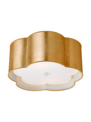 Bryce Medium Flush Mount In Gild & White