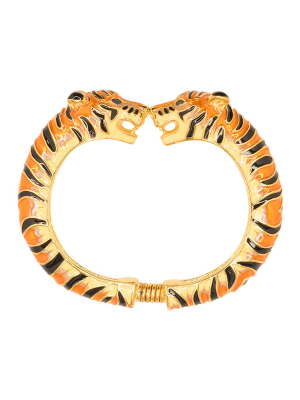 Tan And Black Enamel Tiger Bracelet