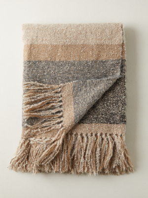 Alpaca Wide Stripe Throw