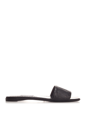 Max Mara Musa Logo Embossed Flat Sandals