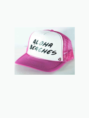 Mother Trucker Aloha Beaches Hat In Pink