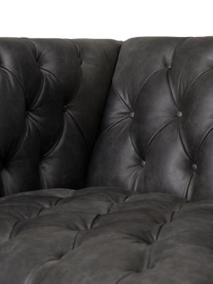 Williams Leather Sofa In Natural Washed Ebony