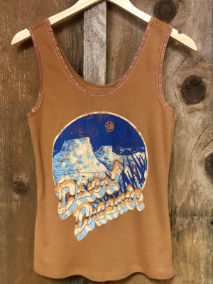 Desert Dreamin Lace Tank Cognac/color