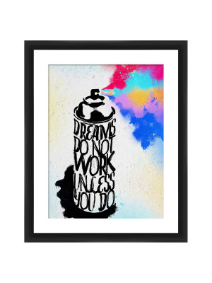 18" X 22" Matted To 2" Dreams Do Not Work Unless You Do Picture Framed Black - Ptm Images