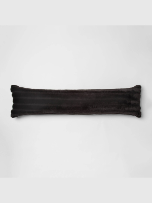 Bed Lumbar Channeled Faux Fur Pillow Black - Project 62™ + Nate Berkus™