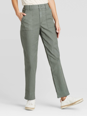 Women's High-rise Straight Leg Pants - Universal Thread™ Olive