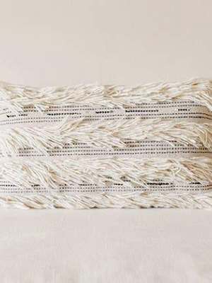 White Fringe Throw Pillow Cover