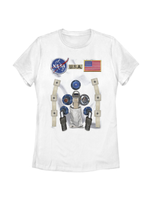 Women's Nasa U.s.a. Astronaut Suit Costume T-shirt