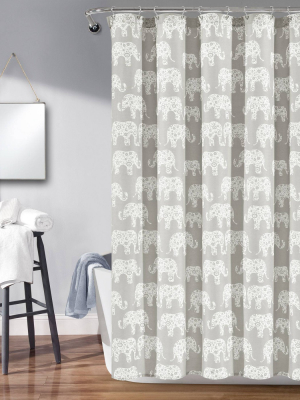 72"x72" Elephant Parade Shower Curtain - Lush Décor