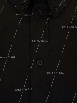 Balenciaga Allover Logo Oversized Shirt