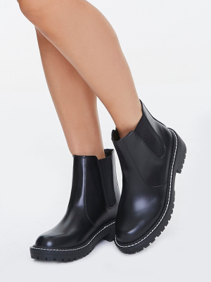 Faux Leather Chelsea Boots