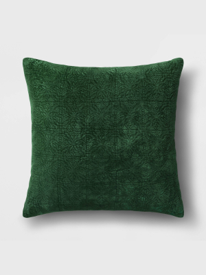 Holiday Oversized Quilted Geo Square Throw Pillow - Threshold™