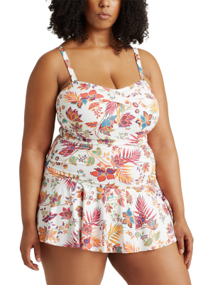 Floral Skirted One-piece