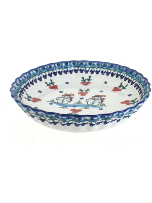 Blue Rose Polish Pottery Frosty Duo Pie Plate