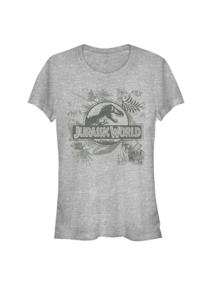 Junior's Jurassic World Fern Leaf Logo T-shirt