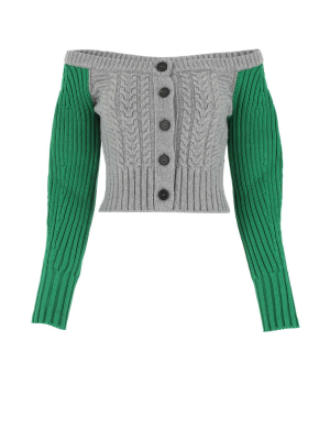 Alexander Mcqueen Knitted Cropped Cardigan